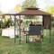 13 x 5 Feet Dual Side Awnings Grill Gazebo with 2 Shelves Adjustable Shadow and Metal Frame